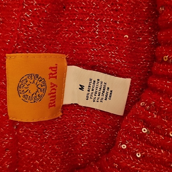 RUBY RED SEQUIN SWEATER - Picture 6 of 6